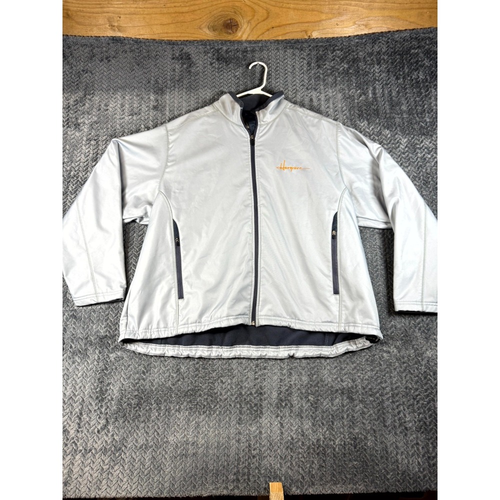 Page & Tuttle Windbreaker Jacket Womens 3X Silver Hargrove Logo Outerwear Zip Up
